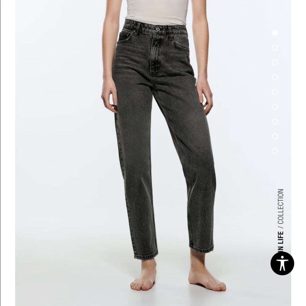 Dark Grey High-Rise Mom Fit Zara Jeans